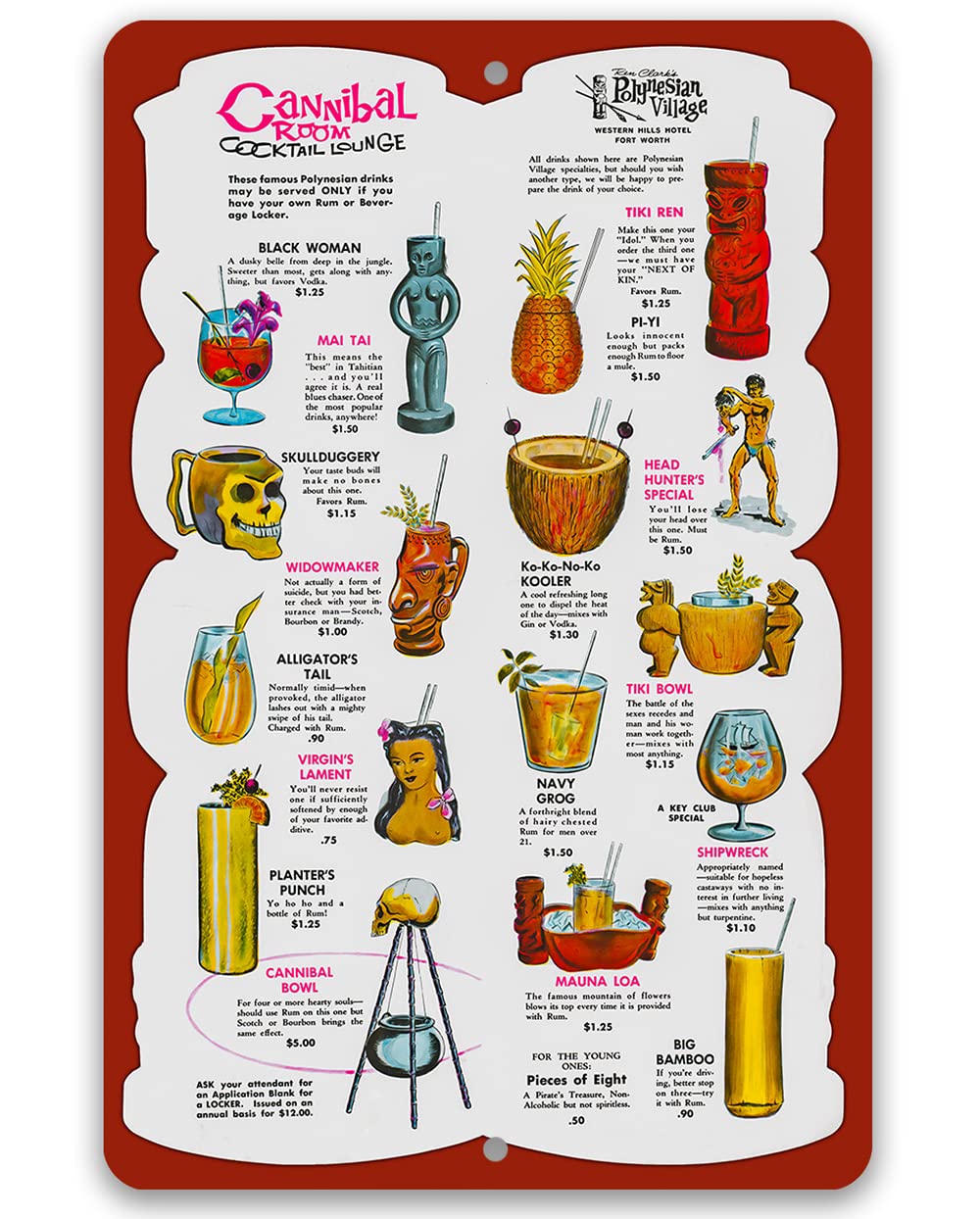 Home Bar Lounge - Menu Minuman Tiki Lounge Cannibal Room