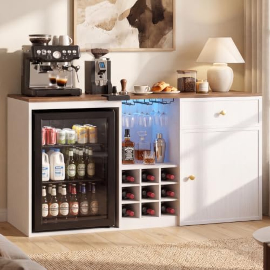 Home Bar And Fridge - Lemari Bar Kopi dengan Ruang Kulkas,