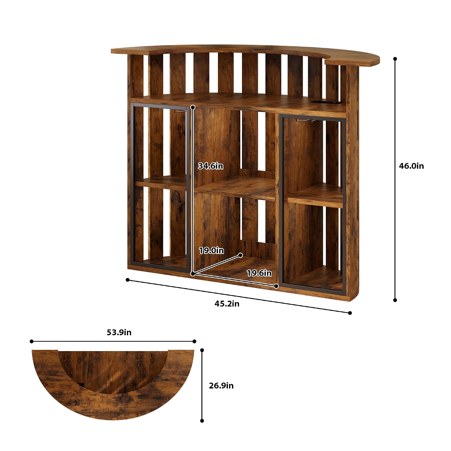 Home Bar And Fridge - Lemari Bar Kayu Rustic, Mini Bar