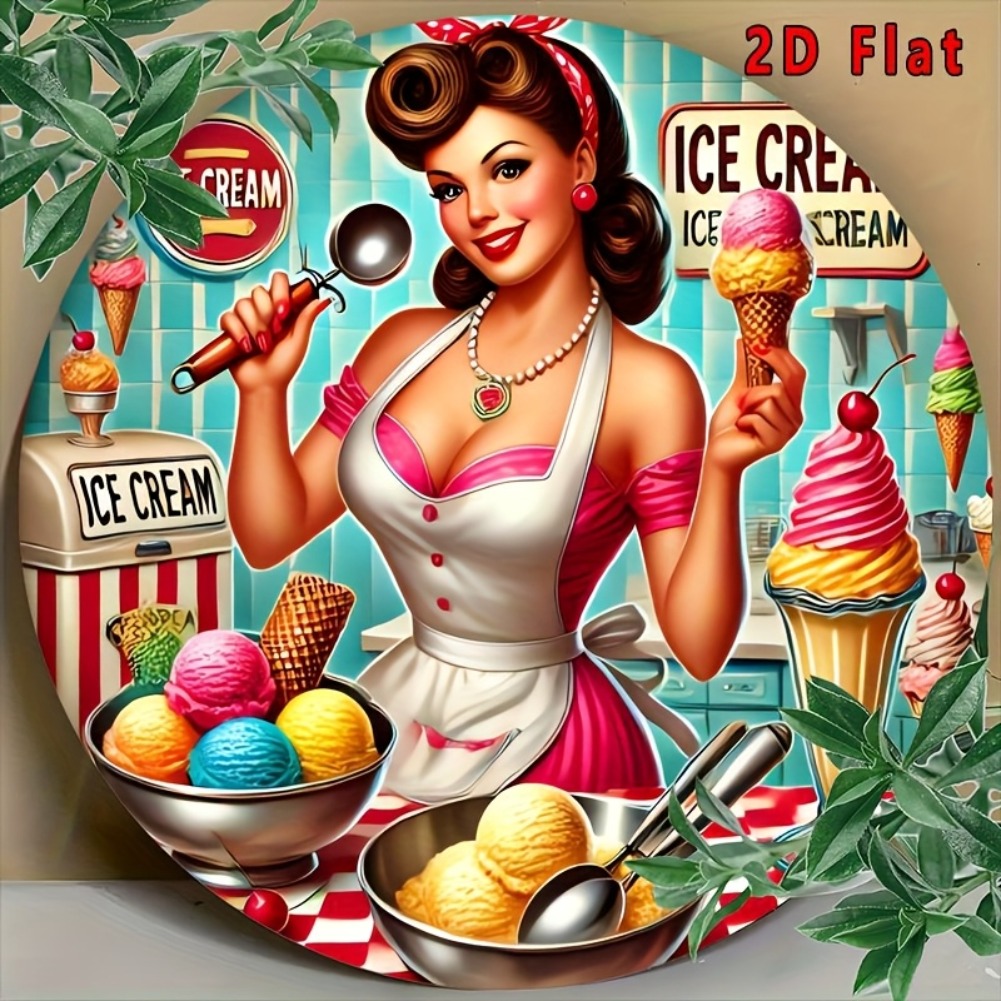 Home Bar And Kitchen - 2D Flat 1pc, Round Ice Cream