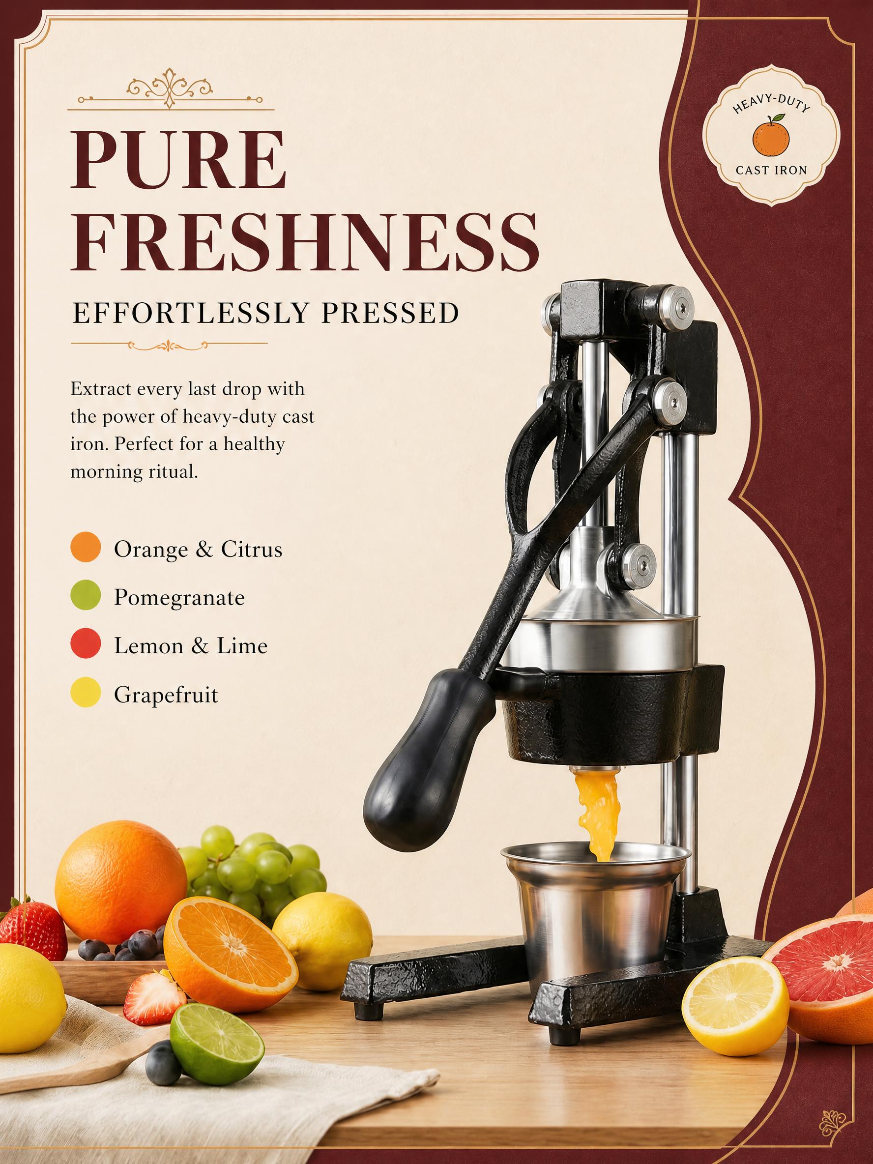 Pemeras Jeruk Manual, Alat Pem - Citrus Juicer Bar ulasan dan harga