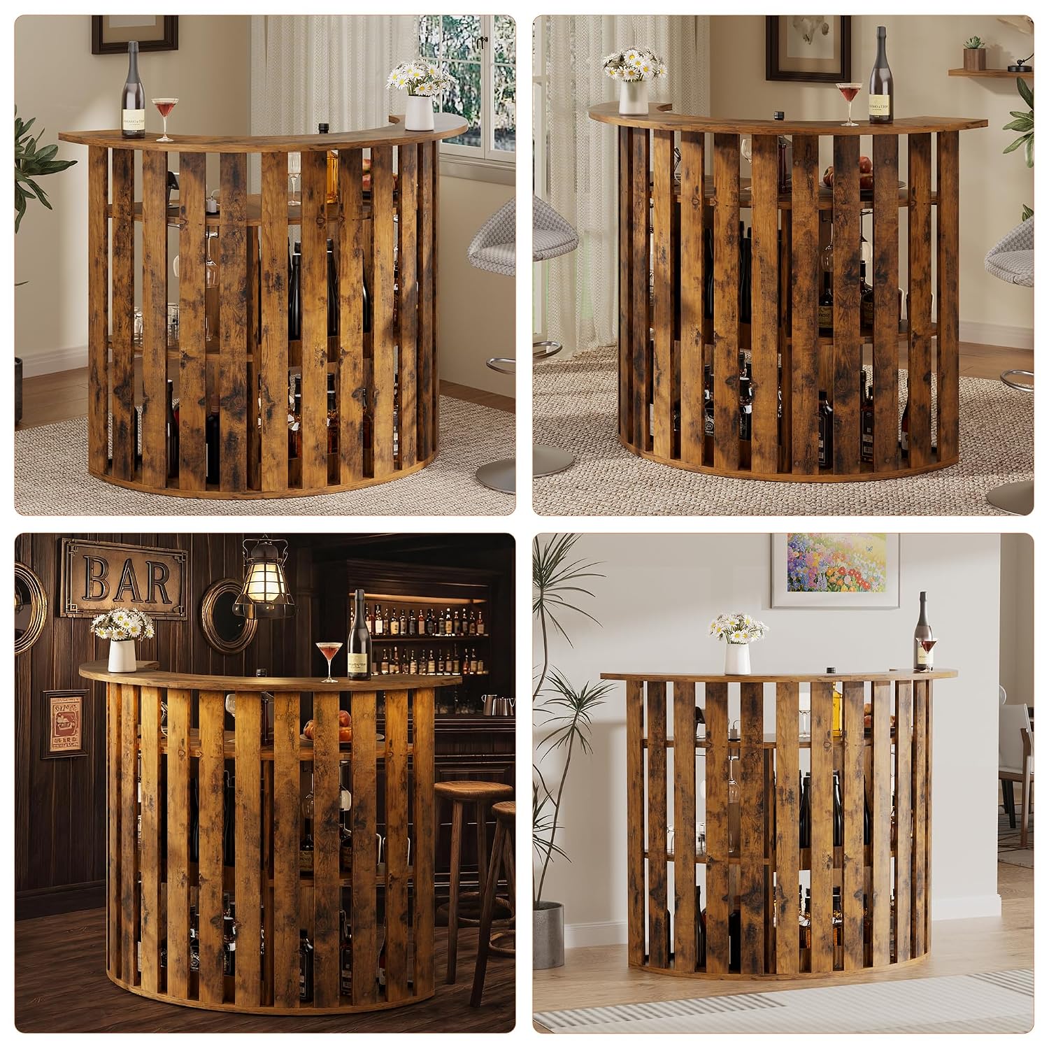 Lemari Bar Kayu Rustic, Mini B - Home Bar And Fridge ulasan dan harga
