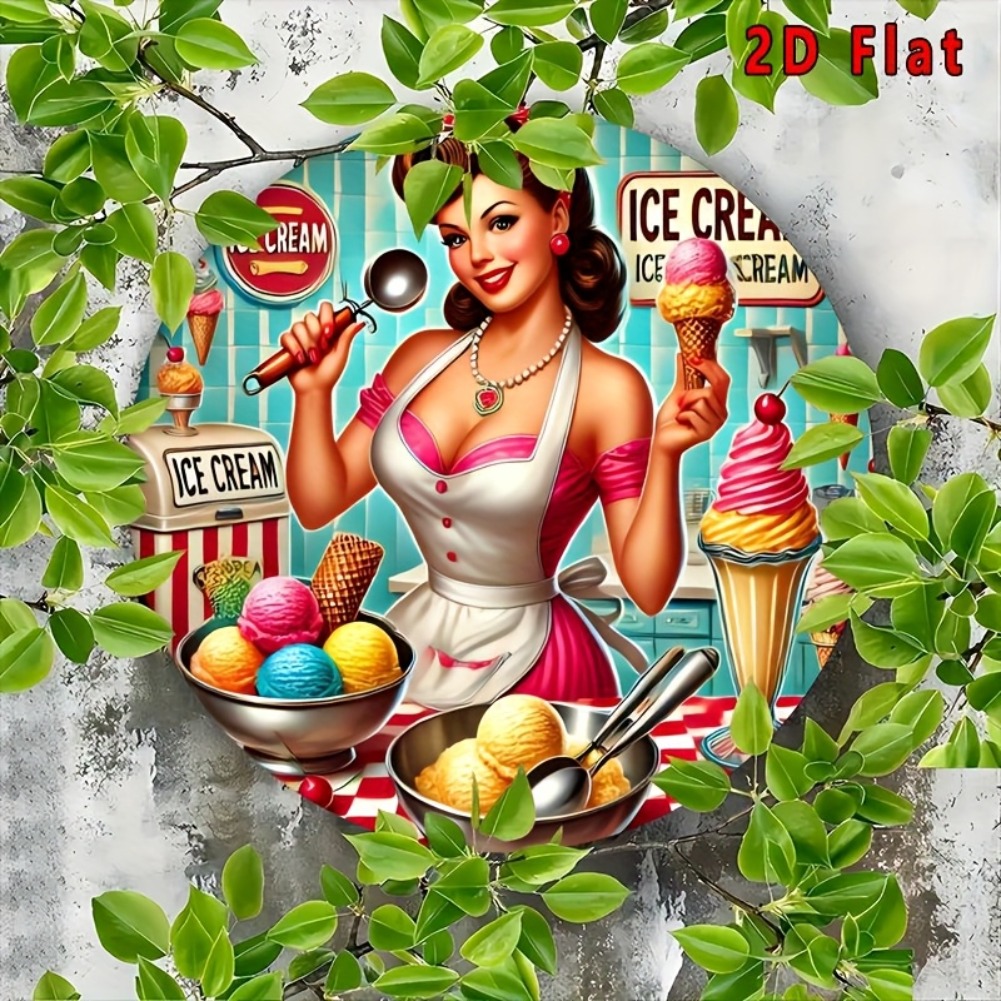 2D Flat 1pc, Round Ice Cream S - Home Bar And Kitchen ulasan dan harga
